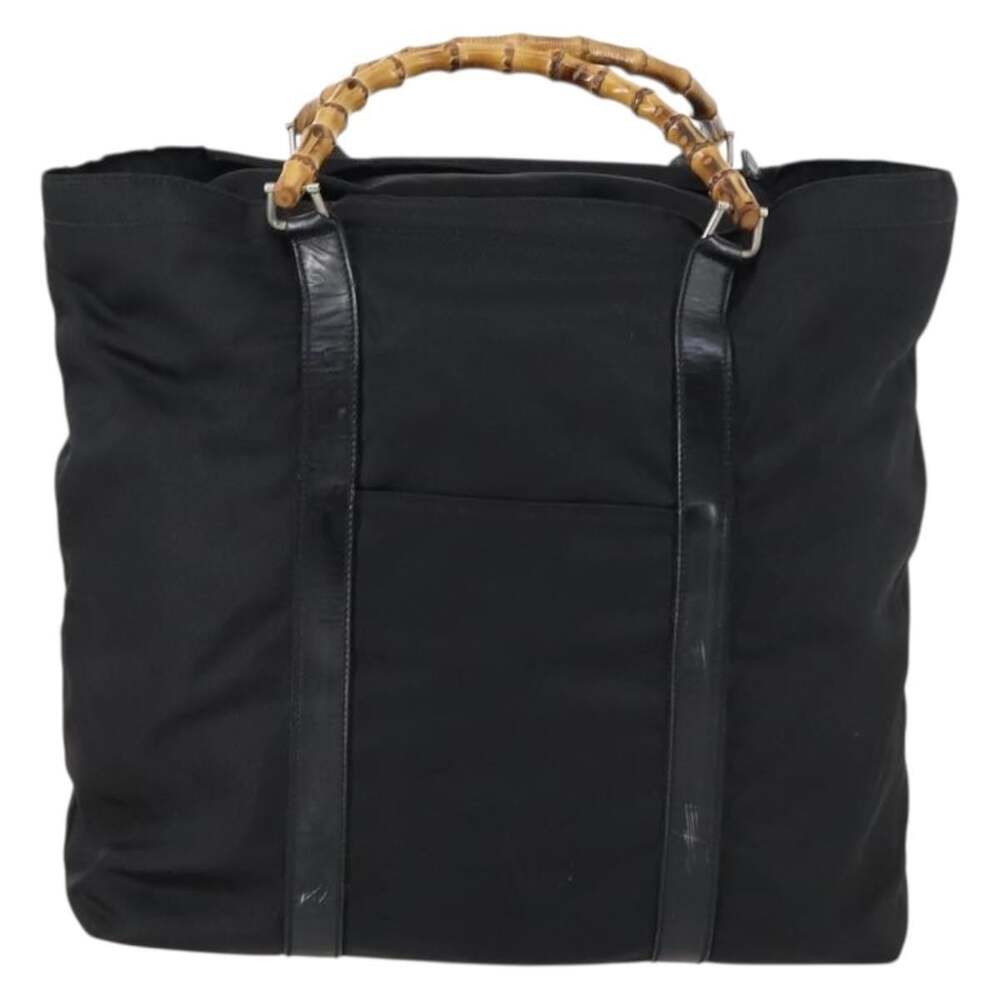 Gucci Bamboo Nylon Tote Bag Black